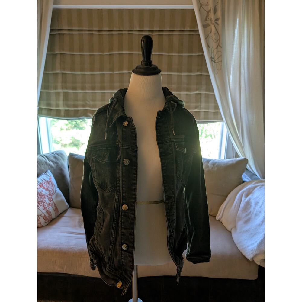 Black Holster Hooded Denim Jacket